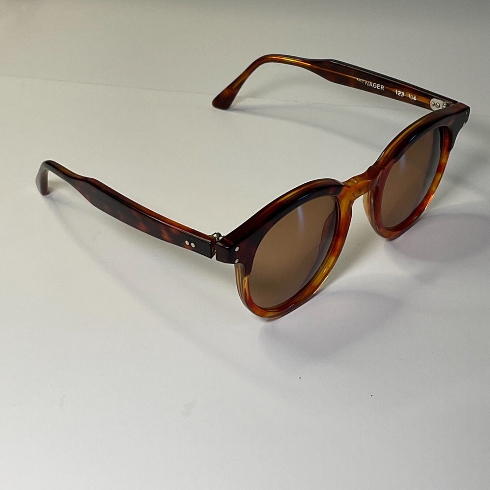 L.A. Eyeworks Vtg Sunglasses 123 104 Round Tortoiseshell Brown Frames Only - Picture 5 of 13